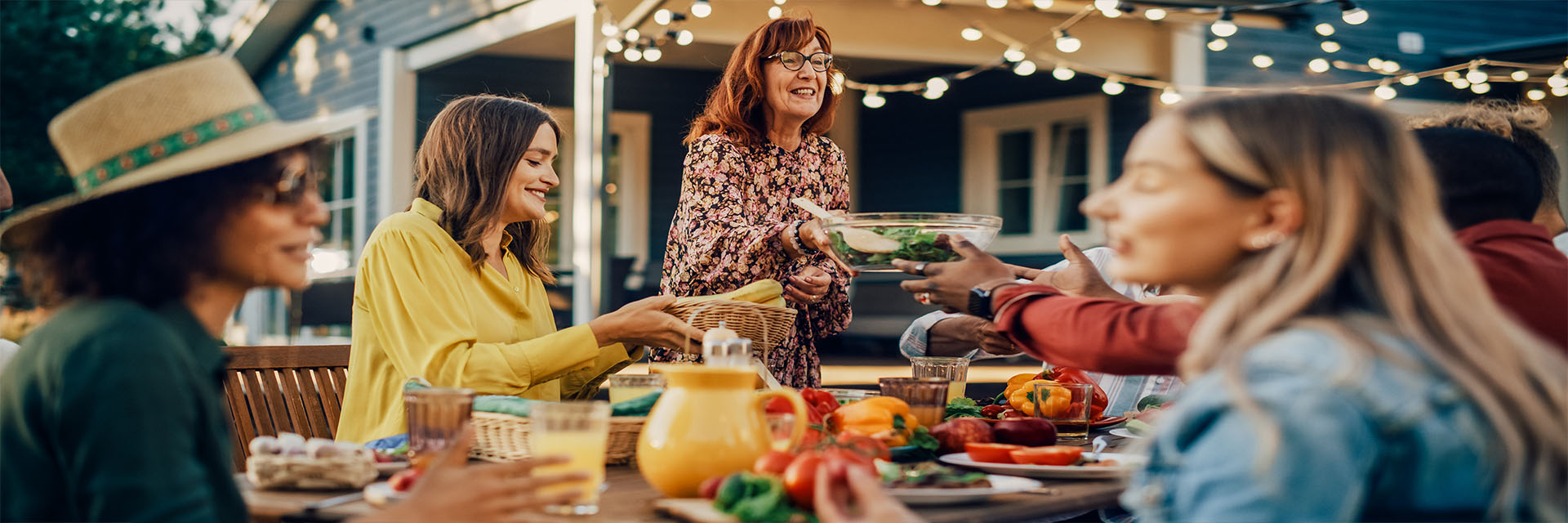 Women at a backyard party