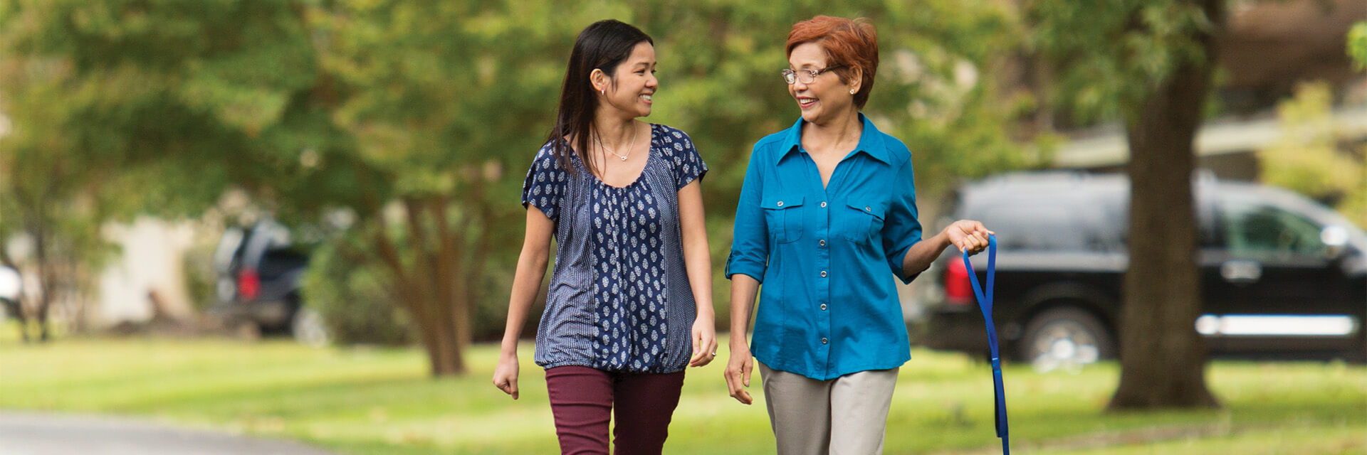 Women walking outdoors