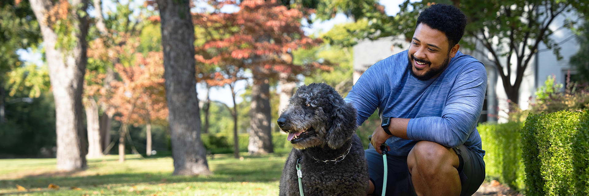 Man walking dog