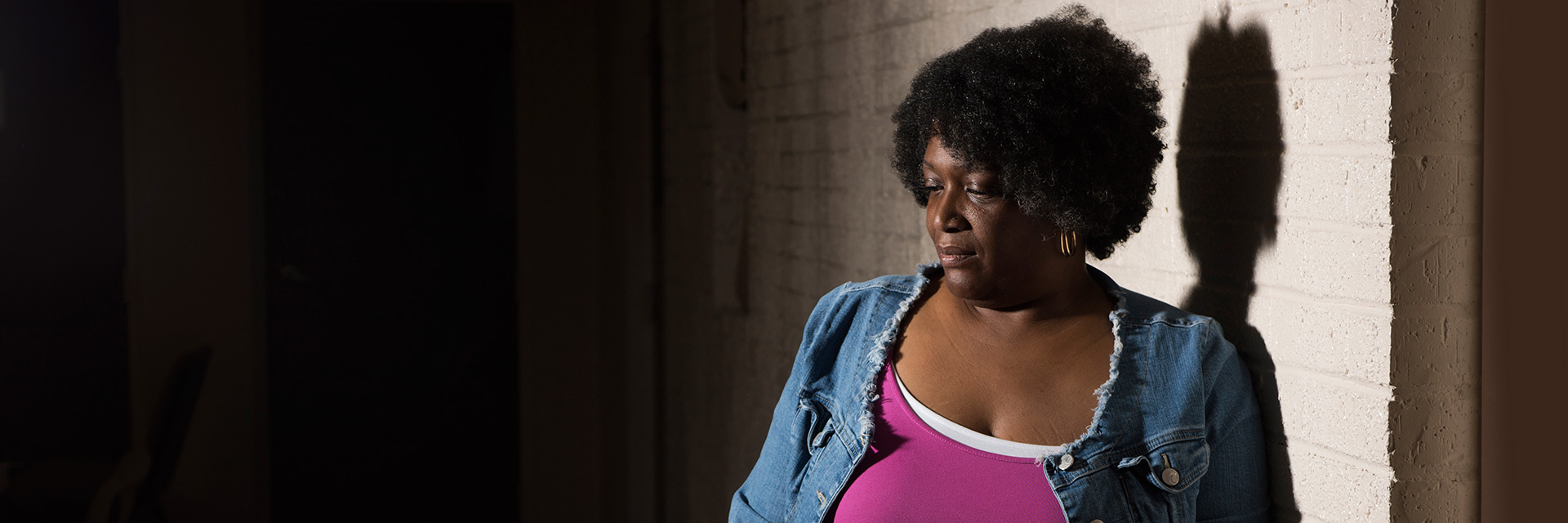 Woman isolated alone