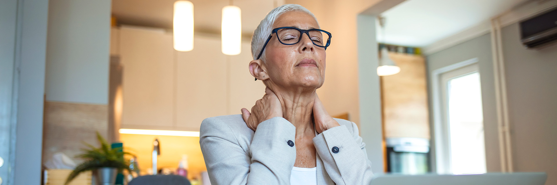 Woman with neck pain