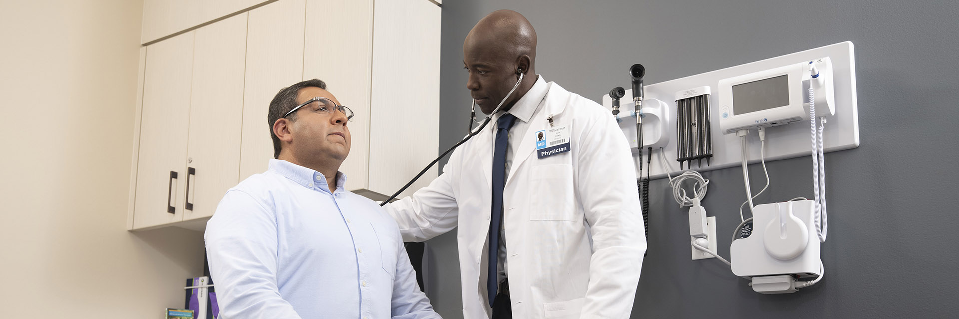 Man talking to his doctor in the office