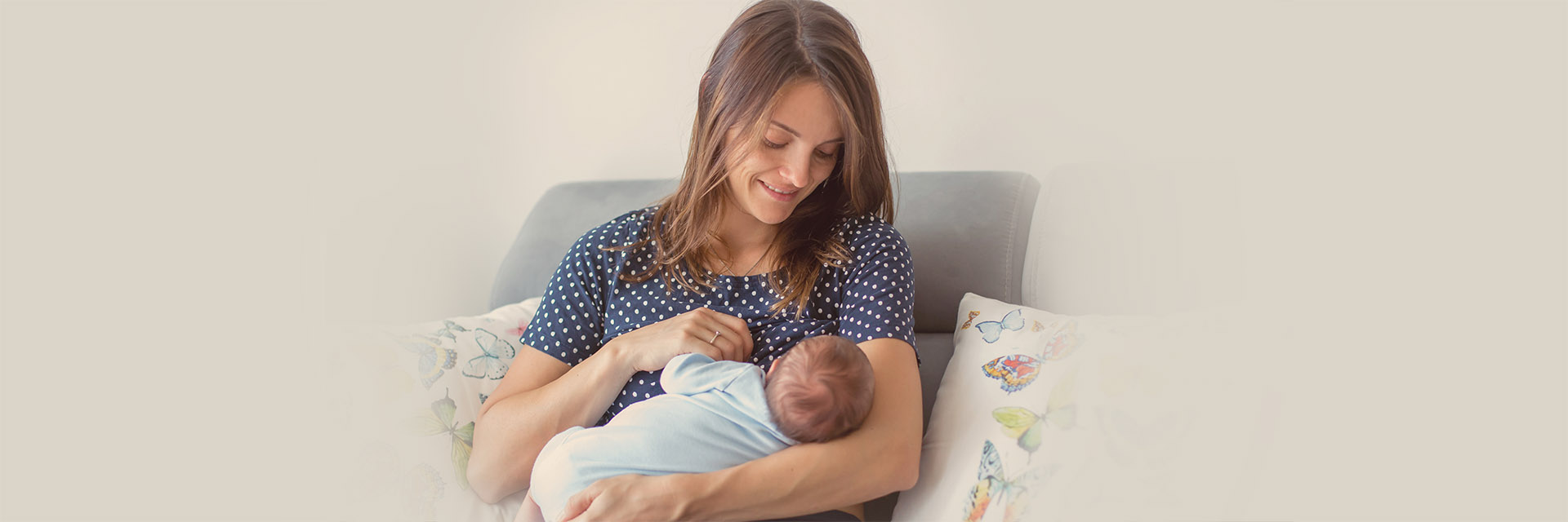 Mom breastfeeding baby