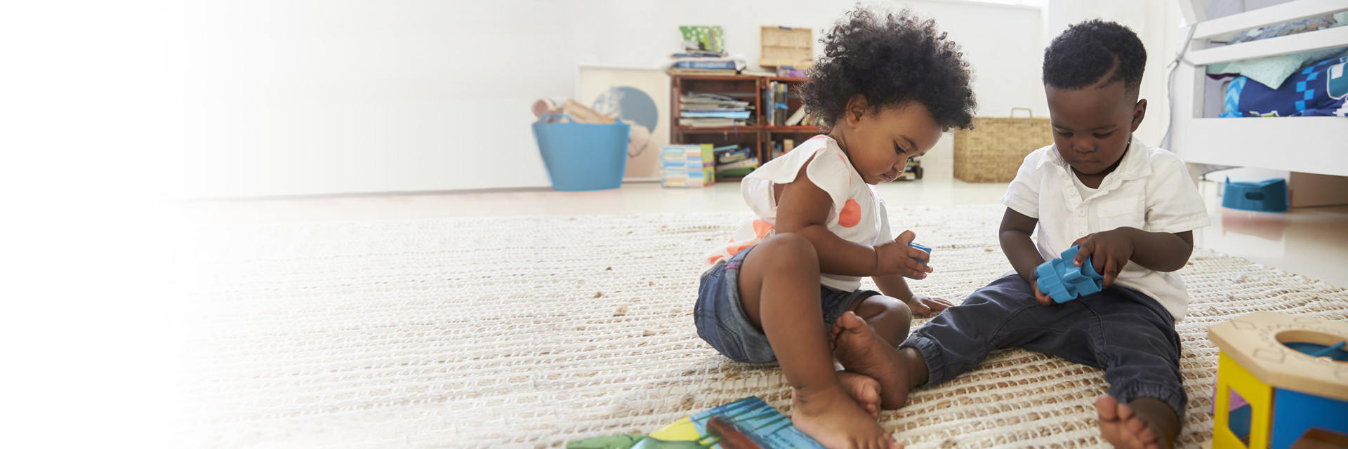 Little boy and girl playing