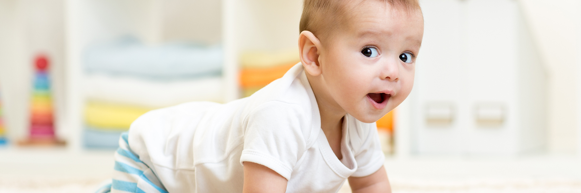 Baby boy crawling
