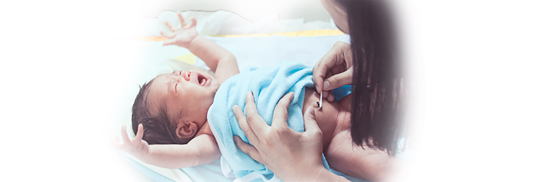Cleaning newborn umbilical cord
