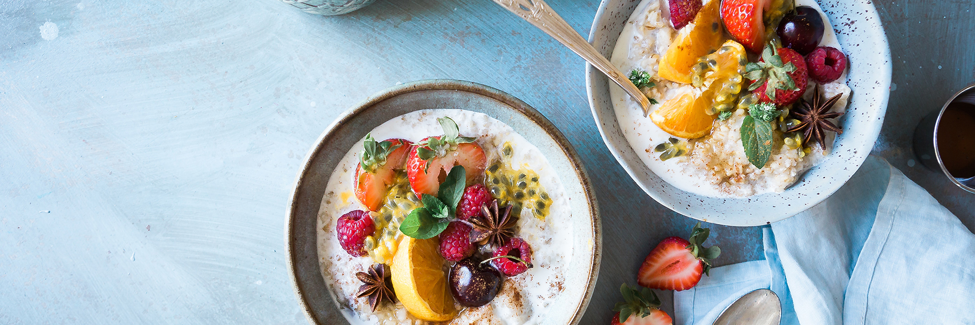 Two healthy fruit bowls