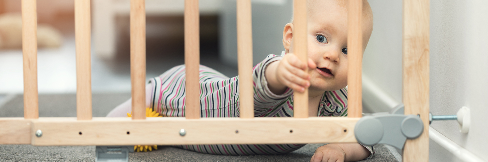 Infant at baby gate