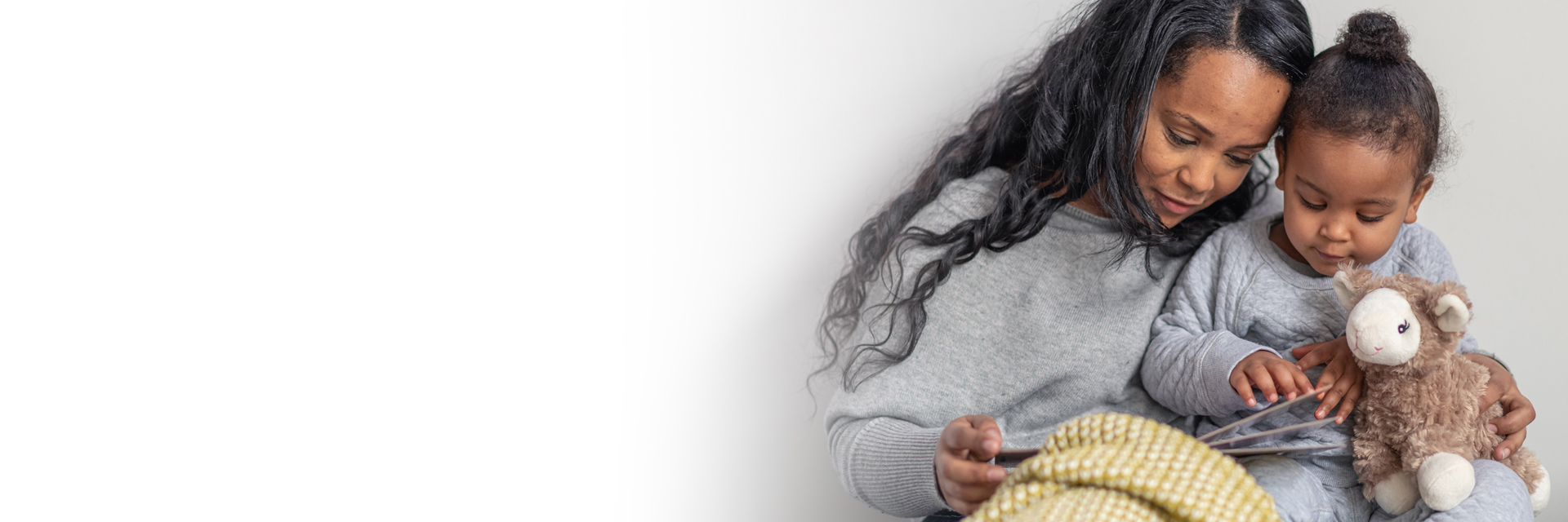 Mom and child reading book