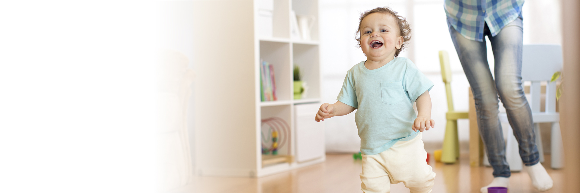 Toddler running away from mom