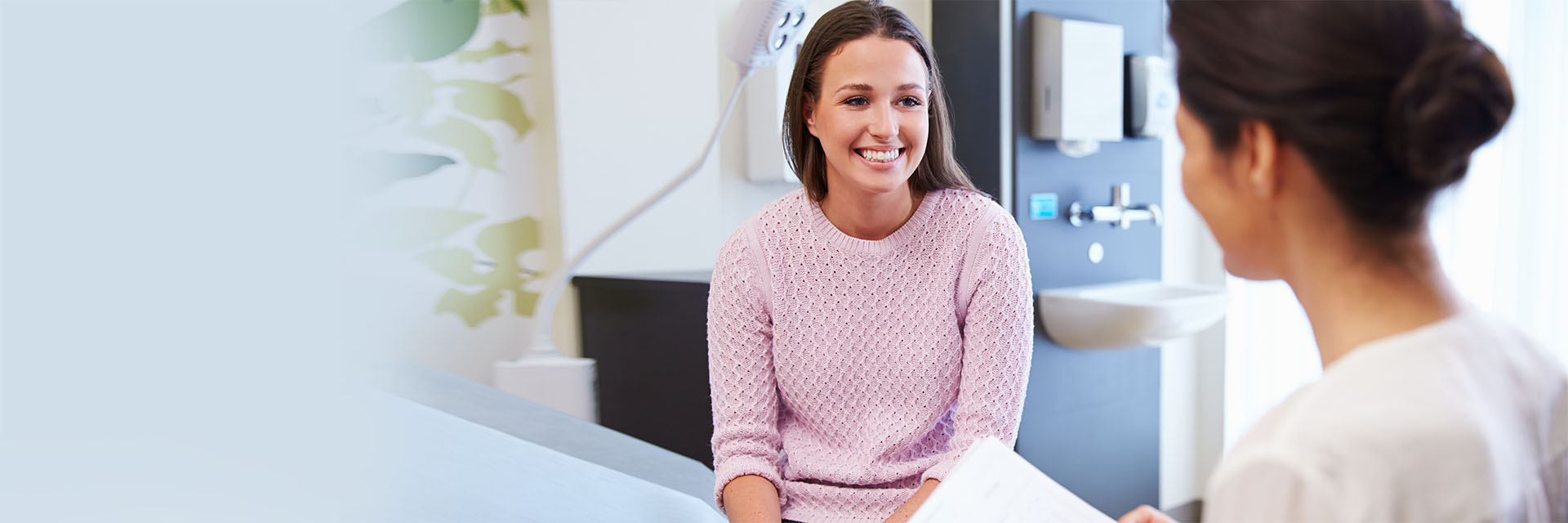 Woman talking to her provider