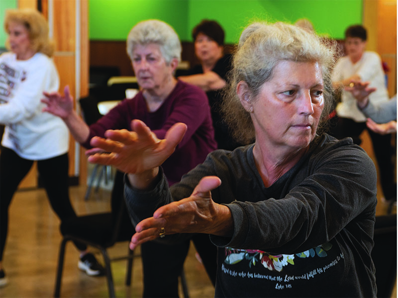Mature women dancing