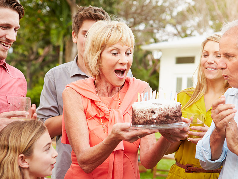Mature woman celebrating a birthday
