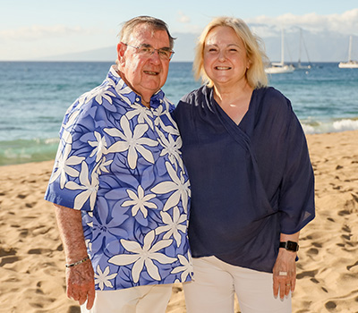 Garry Hamilton with wife