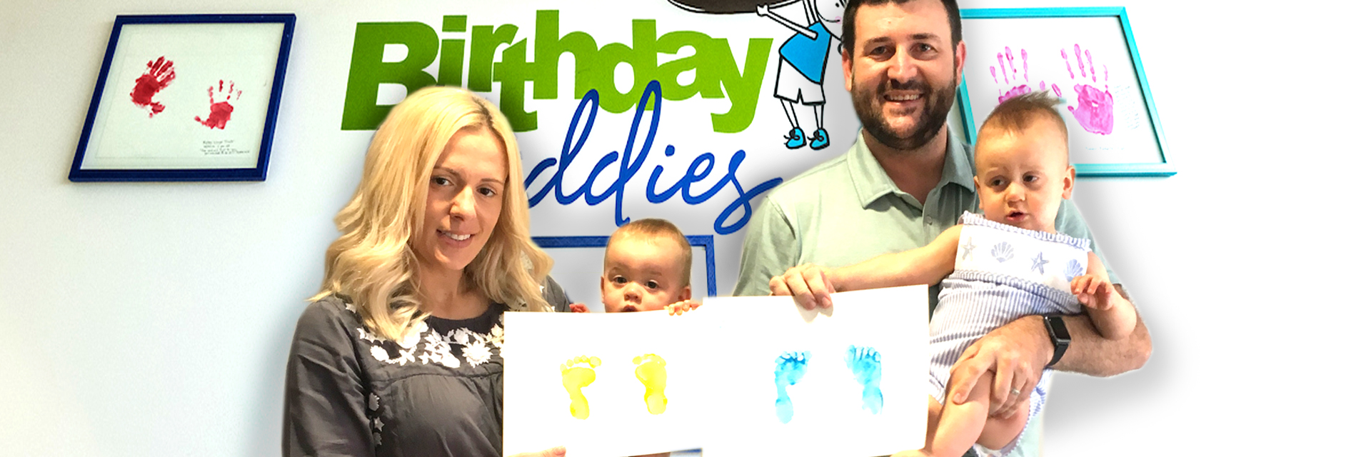 Twins Blair and James with parents