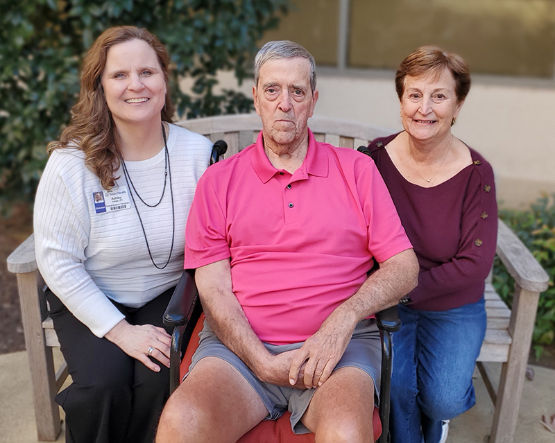 Ashley Jones, MBA, OTR, Director of Rehab Services, with Donald and Mary Verstraete Ashley Jones, MBA, OTR, Director of Rehab Services, with Donald and Mary Verstraete