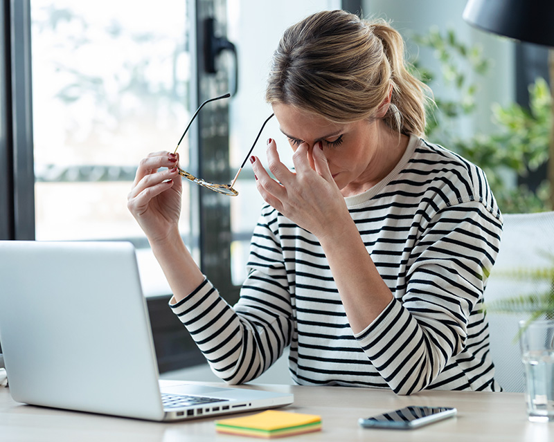 Woman using laptop