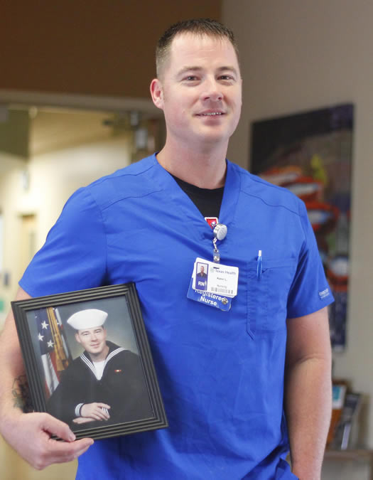 Kenn Lathers, a registered nurse at Texas Health Cleburne, served 10 years in the U.S. Navy.