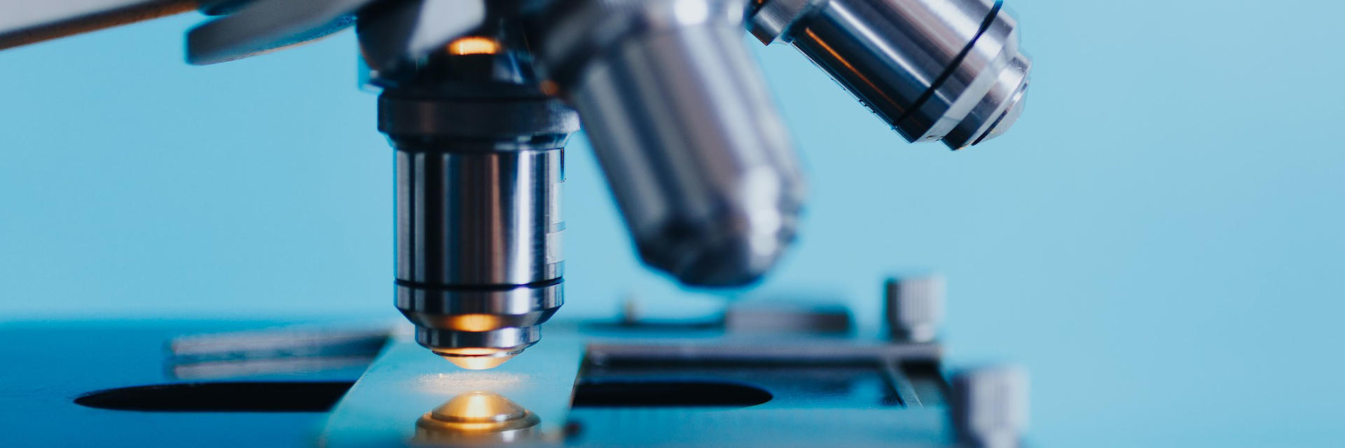 Closeup of a microscope