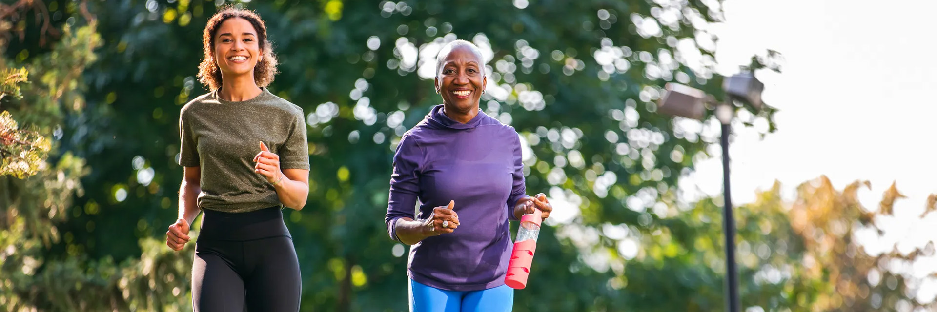 Mom and daughter jogging