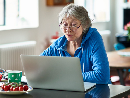 Woman using laptop