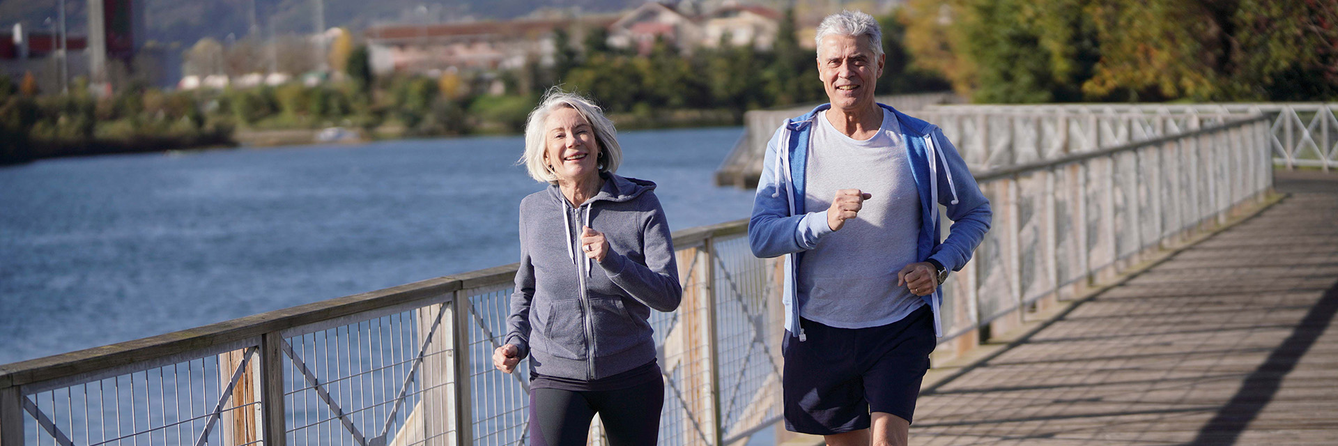 Couple jogging outdoors