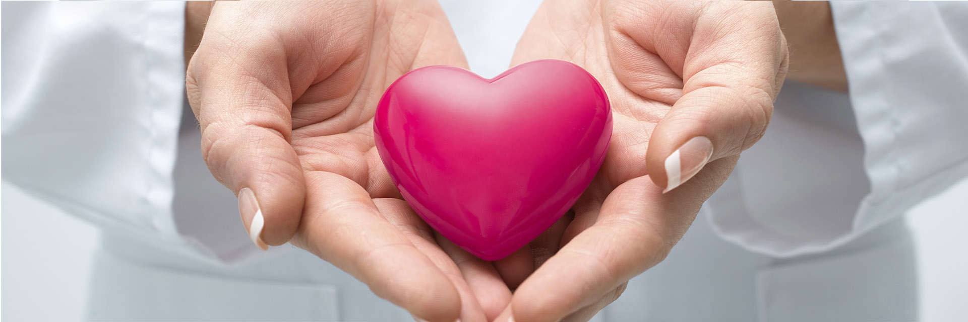 Provider holding plastic heart