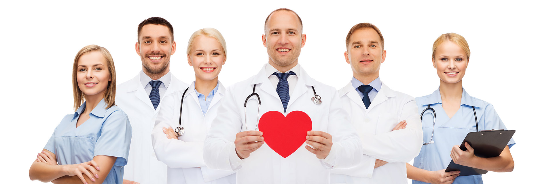 Group of providers Holding heart