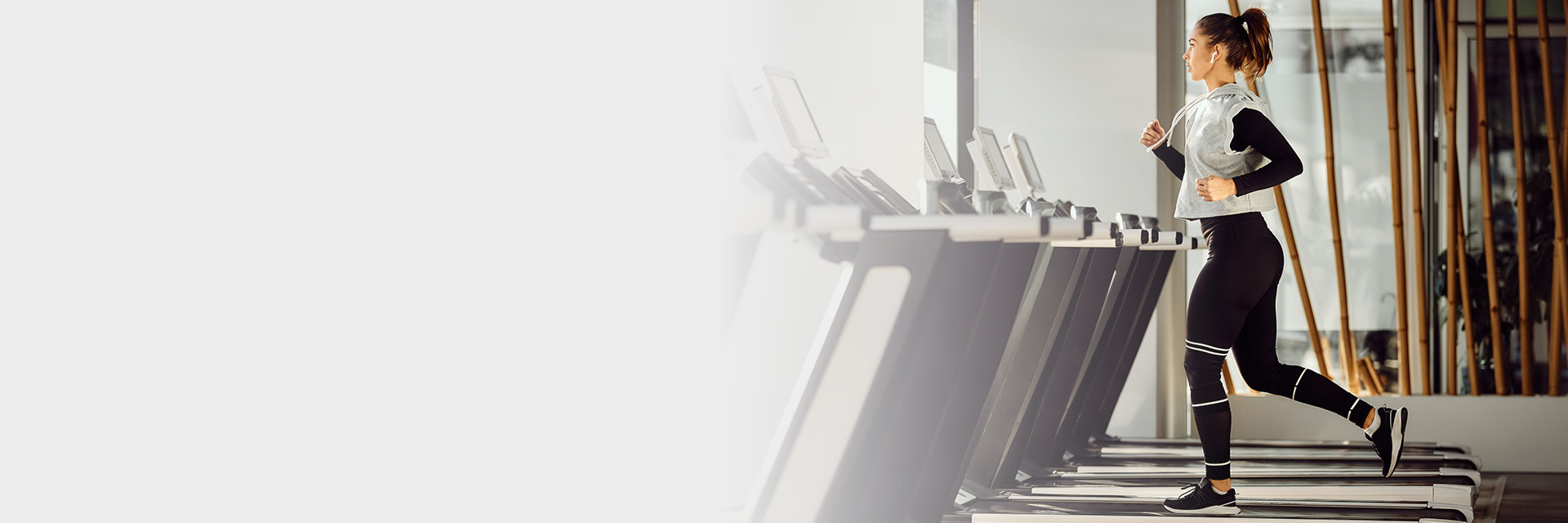 Woman running on treadmill