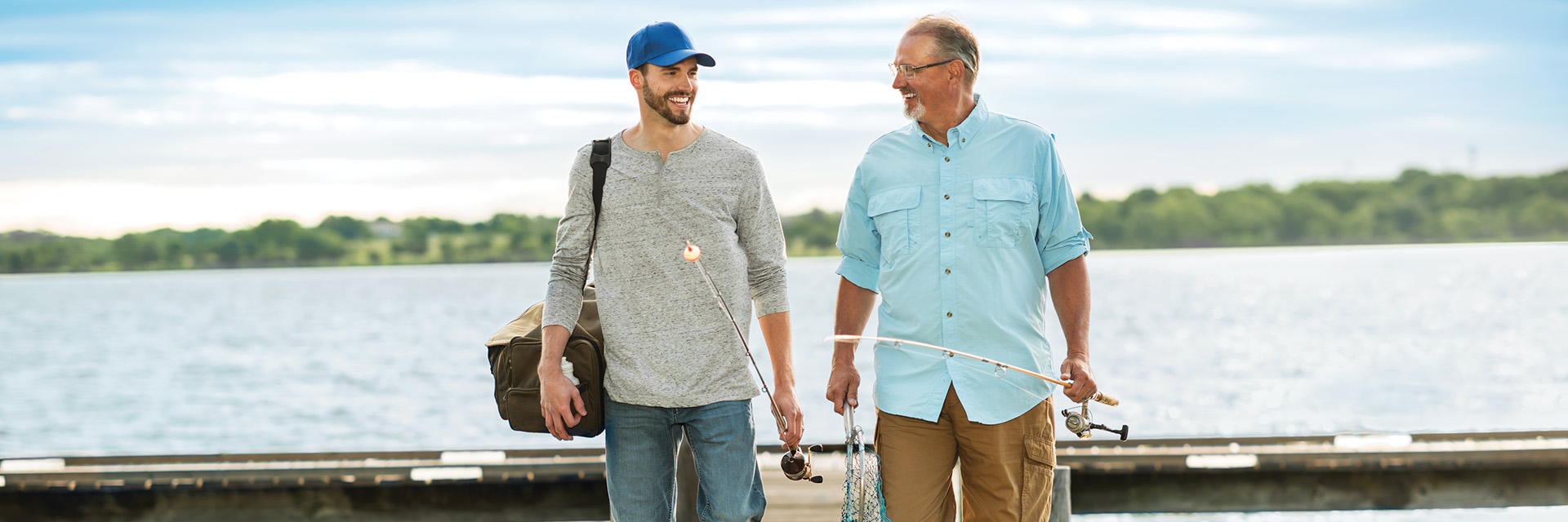 Father and son fishing