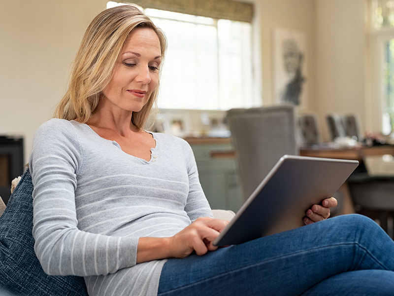 Woman using tablet